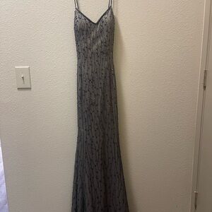 Neiman Marcus Black and Gray Evening Gown